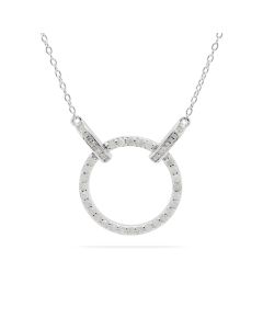 0.91 Cts White Diamond Necklace in White Rhodium Plated 925 Sterling Silver