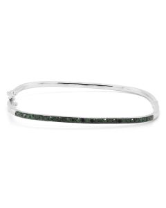 0.67 Cts Green Diamond Bracelet in 925 Two Tone