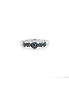 0.19 Cts Blue Diamond Ring in 925 Two Tone