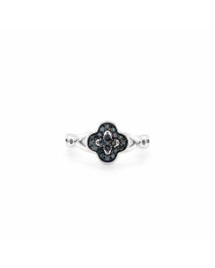 0.20 Cts Blue Diamond Ring in 925 Two Tone