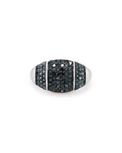 0.74 Cts Blue Diamond Ring in 925 Two Tone