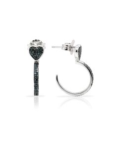 0.43 Cts Blue Diamond Earring in 925 Two Tone