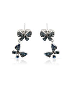 0.66 Cts Blue Diamond Earring in 925 Two Tone
