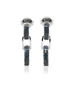 0.49 Cts Blue Diamond Earring in 925 Two Tone