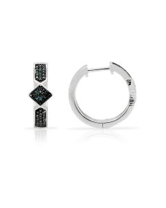 0.31 Cts Blue Diamond Earring in 925 Two Tone