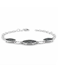 1.29 Cts Blue Diamond Bracelet in 925 Two Tone