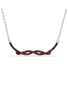 0.38 Cts Red Diamond Necklace in 925 Two Tone