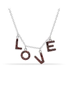 0.57 Cts Red Diamond Necklace in 925 Two Tone