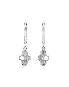 0.24 Cts White Diamond Earring in White Rhodium Plated 925 Sterling Silver