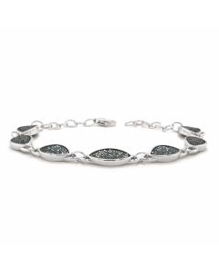 1.26 Cts Blue Diamond Bracelet in 925 Two Tone