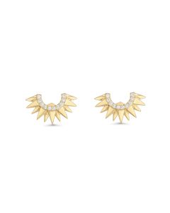 0.09 Cts White Diamond Earring in 14K Yellow Gold