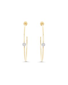 0.06 Cts White Diamond Earring in 14K Two Tone