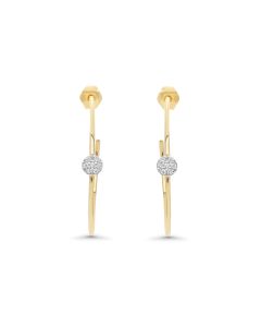 0.07 Cts White Diamond Earring in 14K Two Tone