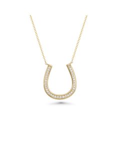 0.11 Cts White Diamond Necklace in 14K Yellow Gold