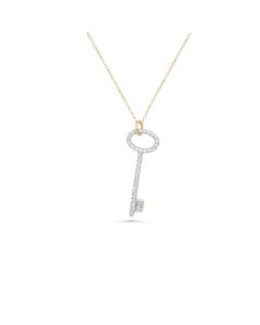 0.13 Cts White Diamond Pendant in 14K Two Tone