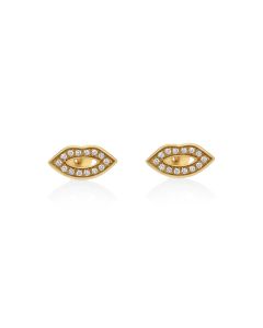 0.11 Cts White Diamond Earring in 14K Yellow Gold