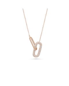 0.07 Cts White Diamond Necklace in 14K Rose Gold