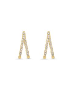 0.18 Cts White Diamond Earring in 14K Yellow Gold