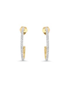 0.27 Cts White Diamond Earring in 14K Two Tone