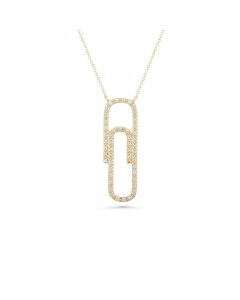 0.19 Cts White Diamond Necklace in 14K Yellow Gold