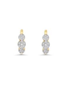 0.24 Cts White Diamond Earring in 14K Yellow Gold