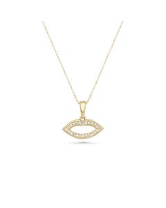 0.09 Cts White Diamond Pendant in 14K Yellow Gold
