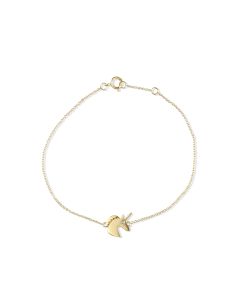 0.01 Cts White Diamond Bracelet in 14K Yellow Gold