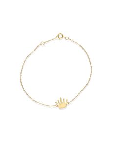 Crown Charm Bracelet in 14K Yellow Gold