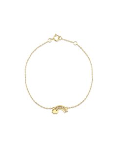 0.05 Cts White Diamond Bracelet in 14K Yellow Gold