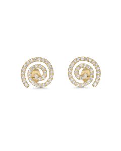0.3 Cts White Diamond Earring in 14K Yellow Gold