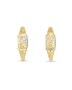 0.19 Cts White Diamond Earring in 14K Yellow Gold