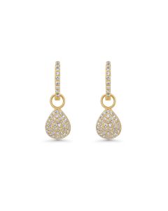 0.52 Cts White Diamond Earring in 14K Yellow Gold