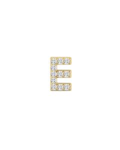 0.06 Cts White Diamond Letter "E" Single Sided Earring in 14K Gold