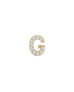 0.05 Cts White Diamond Letter "G" Single Sided Earring in 14K Gold