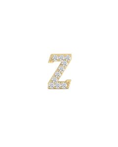 0.05 Cts White Diamond Letter "Z" Single Sided Earring in 14K Gold