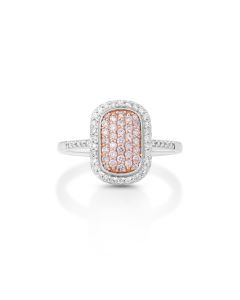 0.35 Cts Pink Diamond and White Diamond Ring in 14K Two Tone