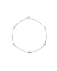 0.26 Cts White Diamond Bracelet in 14K White Gold