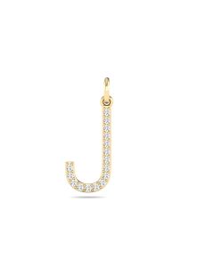 0.08 Cts White Diamond Letter "J" Pendant W/0 Chain in 14K Gold