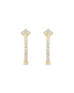 0.12 Cts White Diamond Earring in 14K Yellow Gold