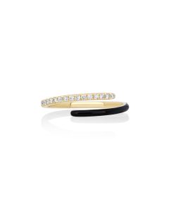 0.12 Cts White Diamond Ring in 14K Yellow Gold