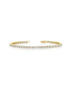 4.47 Cts White Diamond Bracelet in 14K Yellow Gold