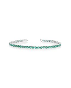 4.90 Cts Emerald Bracelet in 14K White Gold
