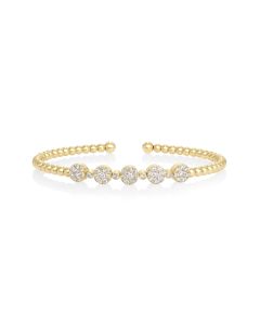 0.7 Cts White Diamond Flex Bangle in 14K Yellow Gold