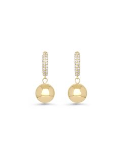 0.17 Cts White Diamond Earring in 14K Yellow Gold
