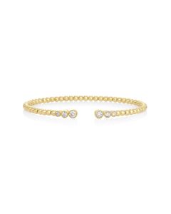 0.42 Cts White Diamond Flex Bangle in 14K Yellow Gold