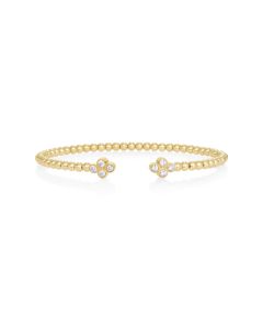 0.32 Cts White Diamond Flex Bangle in 14K Yellow Gold