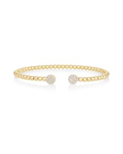 0.14 Cts White Diamond Flex Bangle in 14K Yellow Gold