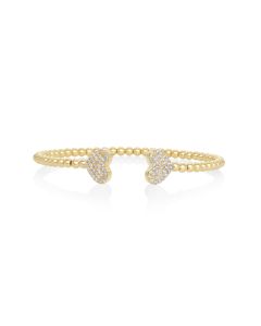 0.48 Cts White Diamond Flex Bangle in 14K Yellow Gold