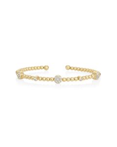 0.45 Cts White Diamond Flex Bangle in 14K Yellow Gold