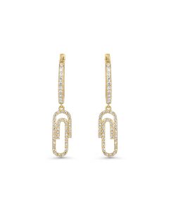 0.5 Cts White Diamond Earring in 14K Yellow Gold